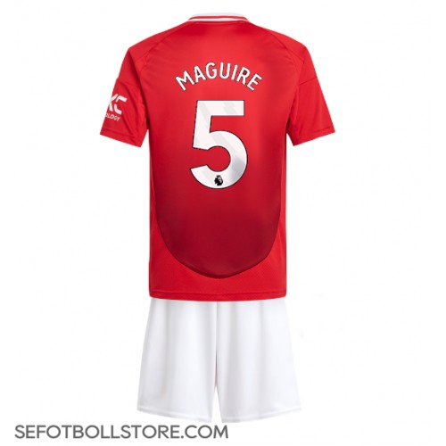 Manchester United Harry Maguire #5 Replika babykläder Hemmaställ Barn 2024-25 Kortärmad (+ korta byxor)